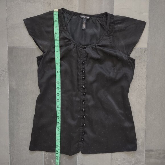 Banana Republic silk flutter sleeve top - black - M - Picture 4 of 6